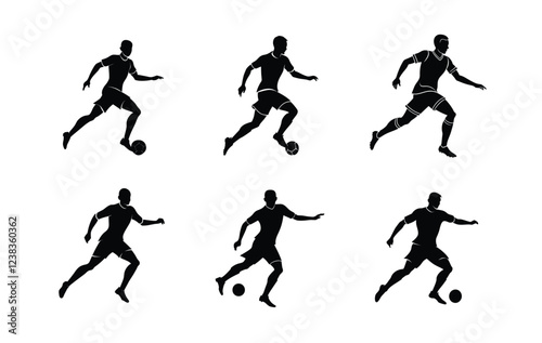 silhouettes of people playing with ball. Dynamic Basketball Players in Action Silhouettes