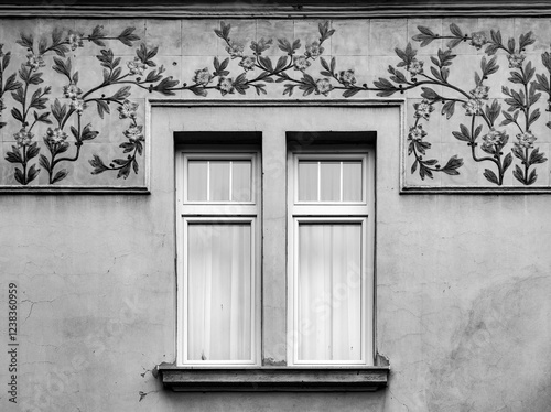 Art nouveau architectural detail from the streets in Sarajevo photo