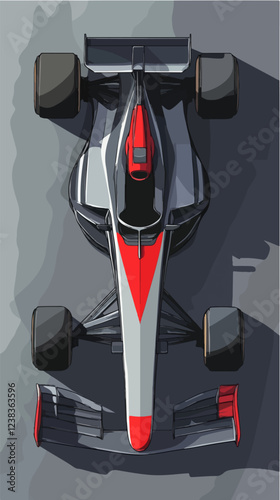 Racing car illustration. Formula one. Motorsport.	