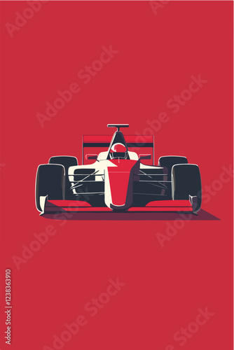 Racing car illustration. Formula one. Motorsport.	