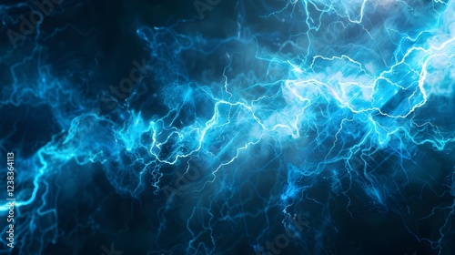 A blue sky with lightning bolts