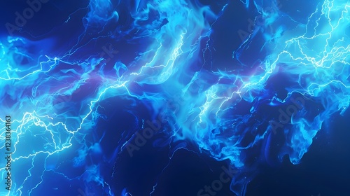 A blue and white image of a lightning bolt