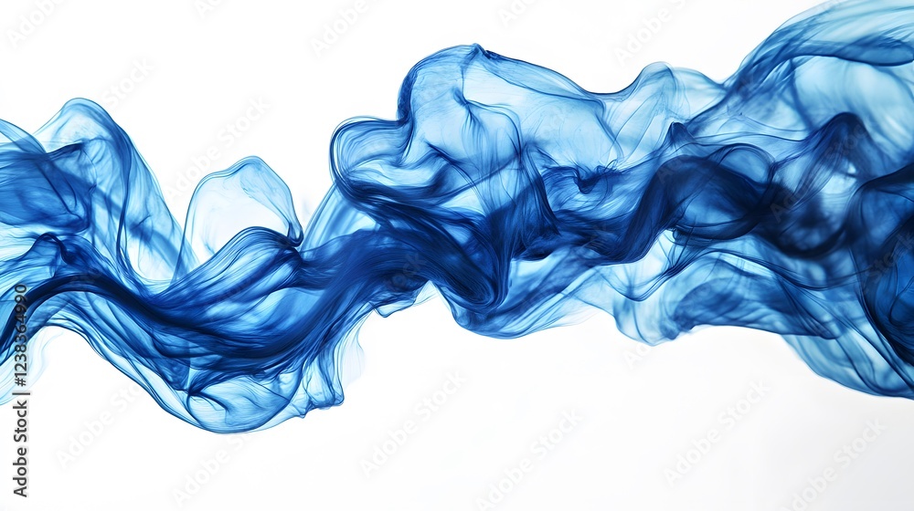 Fluid blue smoke on a white background, Abstract background, generated by Ai Fluid blue smoke on a white background, Abstract background, generated by Ai