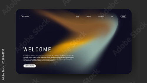 fluid gradient landing page website design.