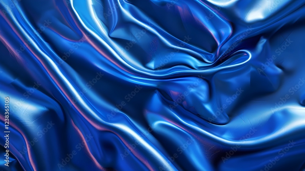 Fototapeta premium A blue fabric with a shiny, silky texture