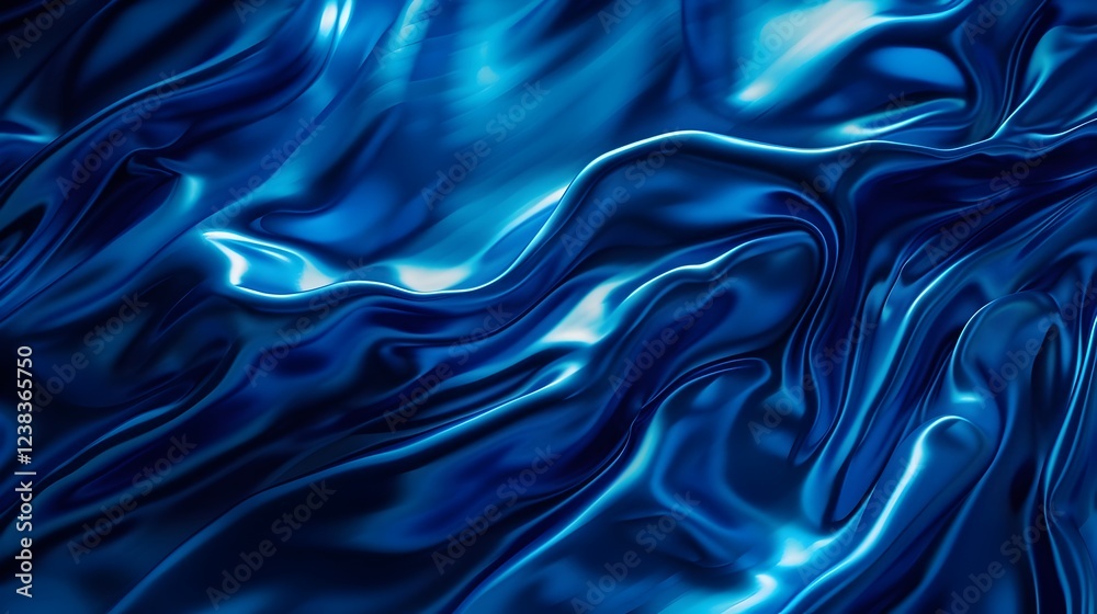A blue fabric with a wave pattern A blue fabric with a wave pattern