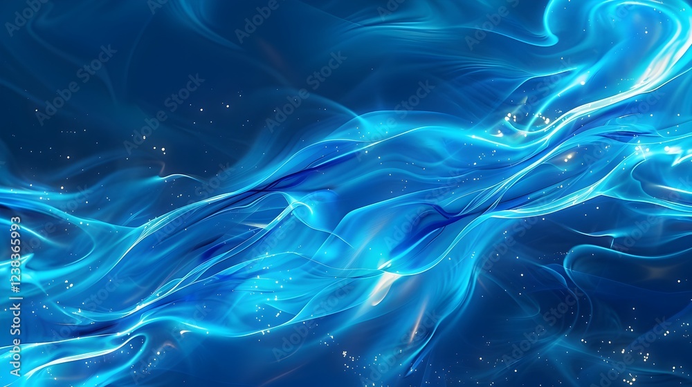 Fototapeta premium A blue and white image of a stream of water with a blue background