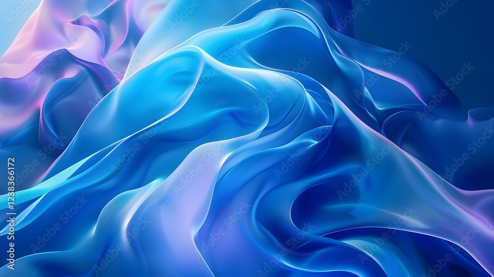 Obraz premium A blue and purple image of a fabric with a wave pattern