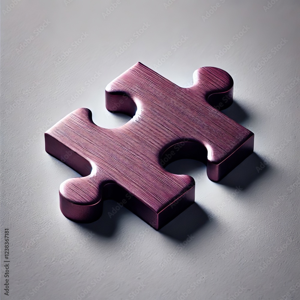 Obraz premium Close-up view of a single jigsaw puzzle piece. 