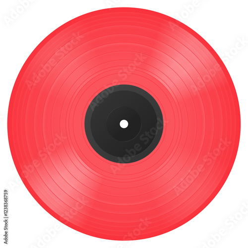 Red vinyl LP. Vector illustration.