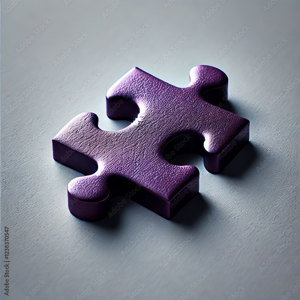 Fototapeta premium Close-up view of a single jigsaw puzzle piece. 