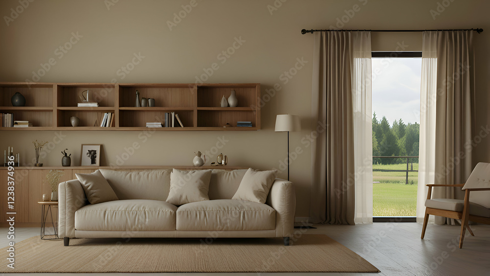 Fototapeta premium living room with fireplace