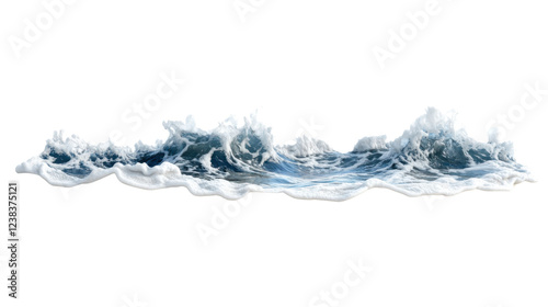 Fototapeta Naklejka Na Ścianę i Meble -  Realistic ocean wave splashing with foam on transparent background