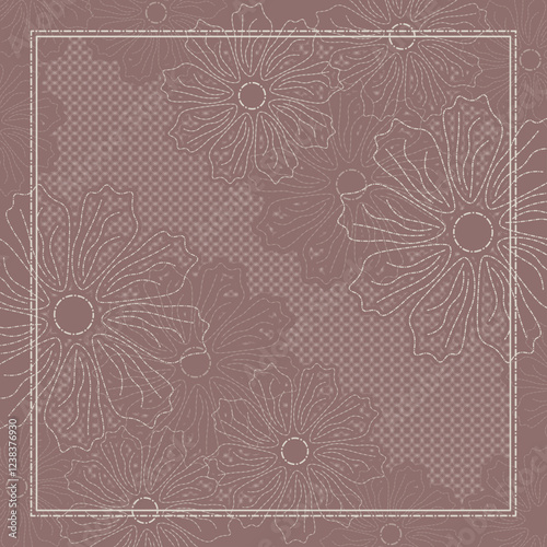 scarf design hijab seamless pattern flowers