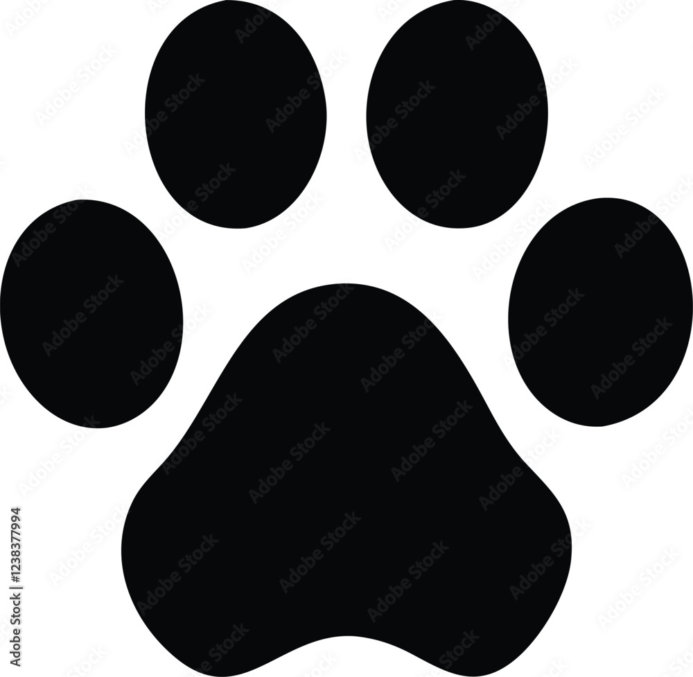 Dog paw print. Paw icon Dog paw print. Paw icon