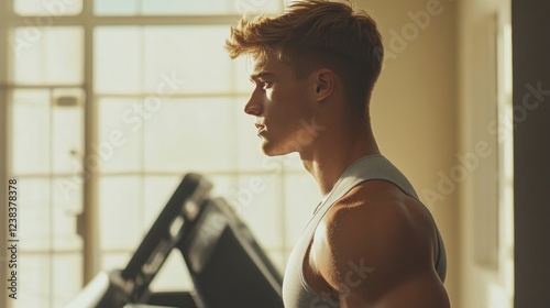 muscular man in gym profile photo