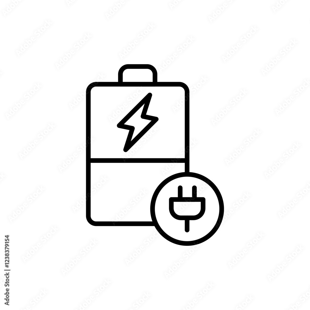 Battery saving outline icons, minimalist vector illustration ,simple transparent graphic element .Isolated on white background Battery saving outline icons, minimalist vector illustration ,simple transparent graphic element .Isolated on white background