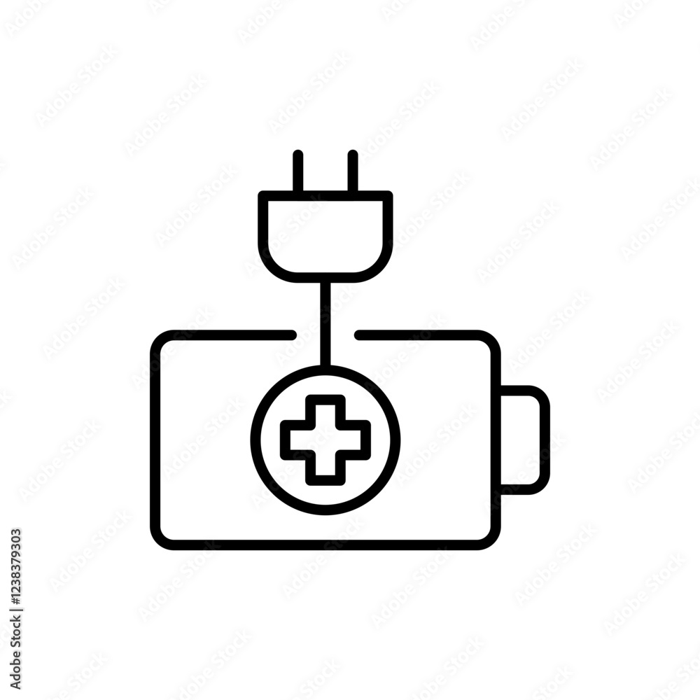 Battery health outline icons, minimalist vector illustration ,simple transparent graphic element .Isolated on white background Battery health outline icons, minimalist vector illustration ,simple transparent graphic element .Isolated on white background