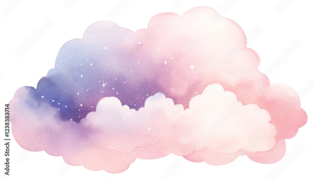 Obraz premium PNG Dreamy watercolor cloud illustration
