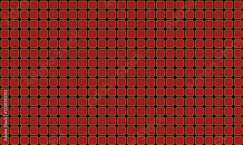The background design features a pattern of red  square tiles, creating a harmonious and modern atmosphere that enhances any digital or physical space.