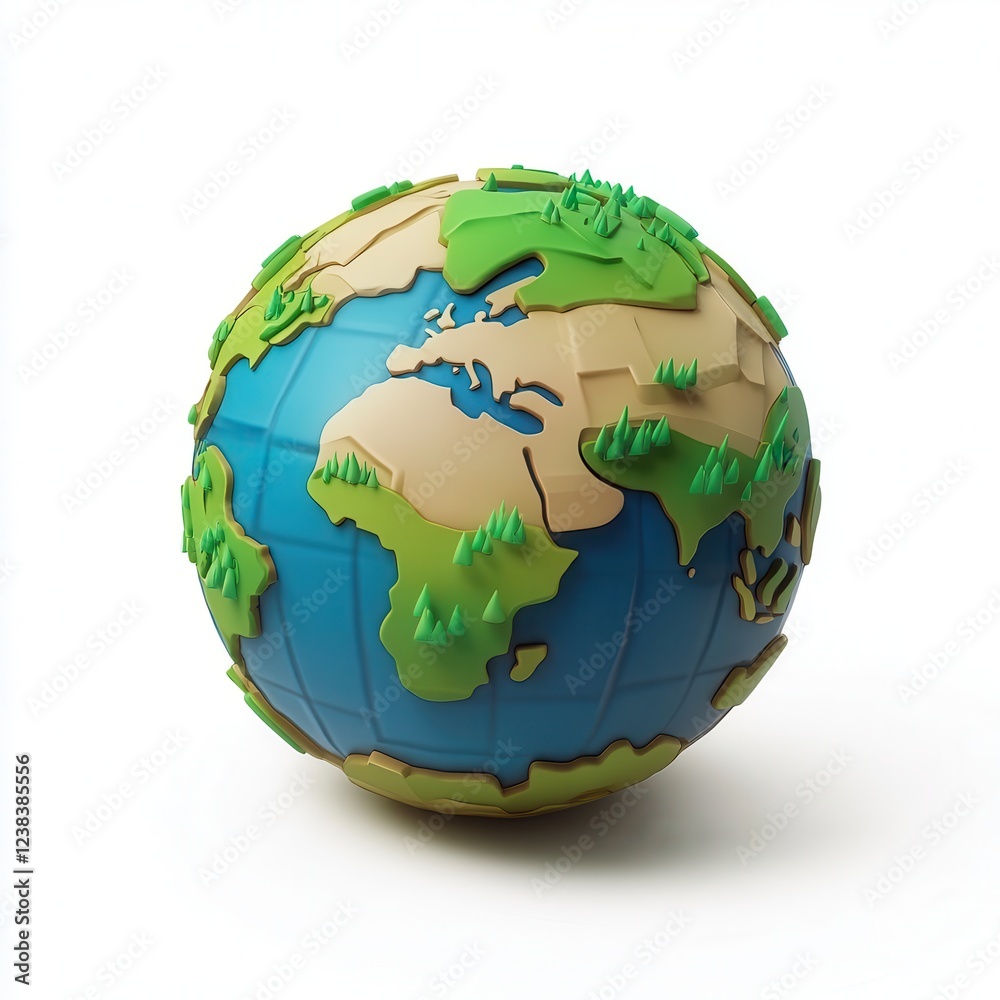 Naklejka premium 3D globe cartoon. Isolated on white background