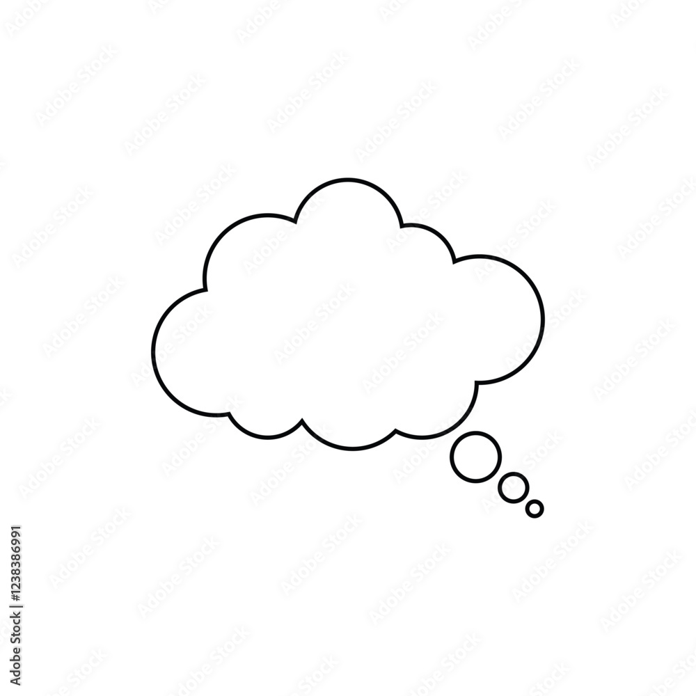 think bubble icon vector design line style think bubble icon vector design line style