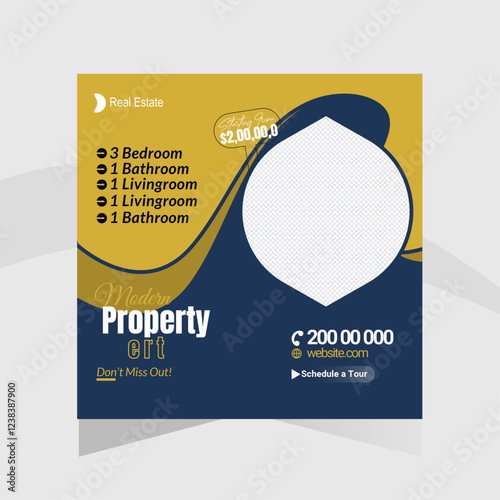 Real Estate Social Media Post Design Editable Templates for Property Promotion & Sales