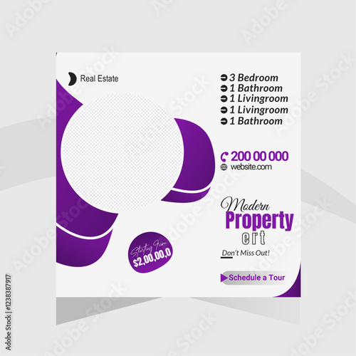 Minimal Real Estate Social Media Post Design Editable Templates for Property Promotion & Sales