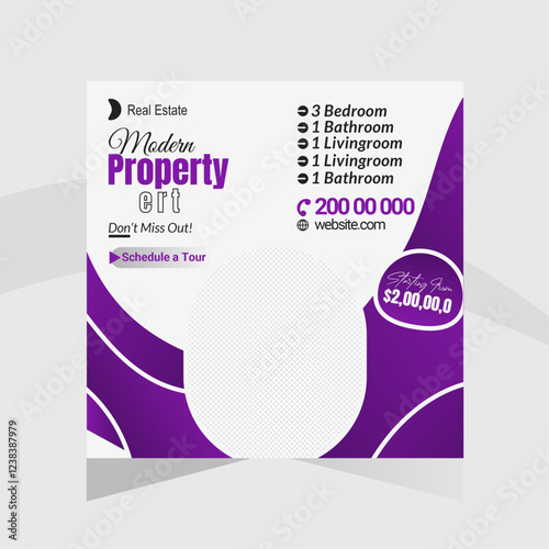 Minimal Real Estate Social Media Post Design Editable Templates for Property Promotion & Sales