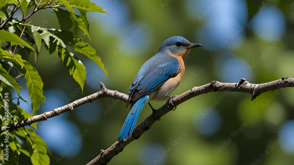 Obraz premium lilac roller on a branch
