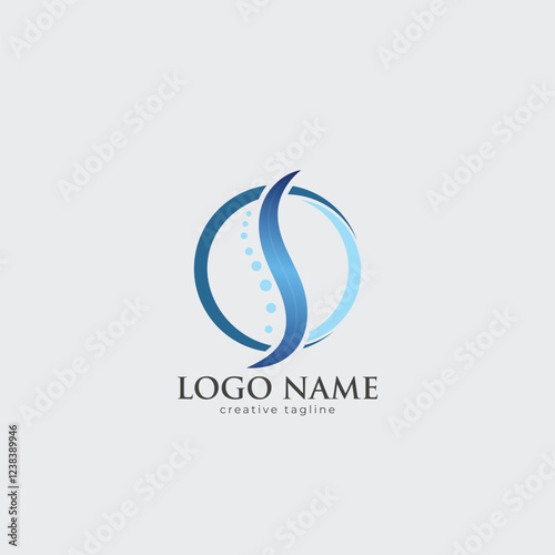 spine, spiral, health, bone, pain, backbone logo template