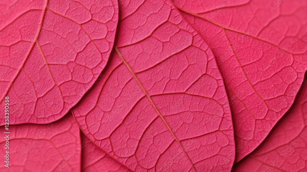 Close-Up of Vibrant Pink Leaves with Intricate Veins and Natural Texture in a Beautiful Symmetrical Arrangement Close-Up of Vibrant Pink Leaves with Intricate Veins and Natural Texture in a Beautiful Symmetrical Arrangement