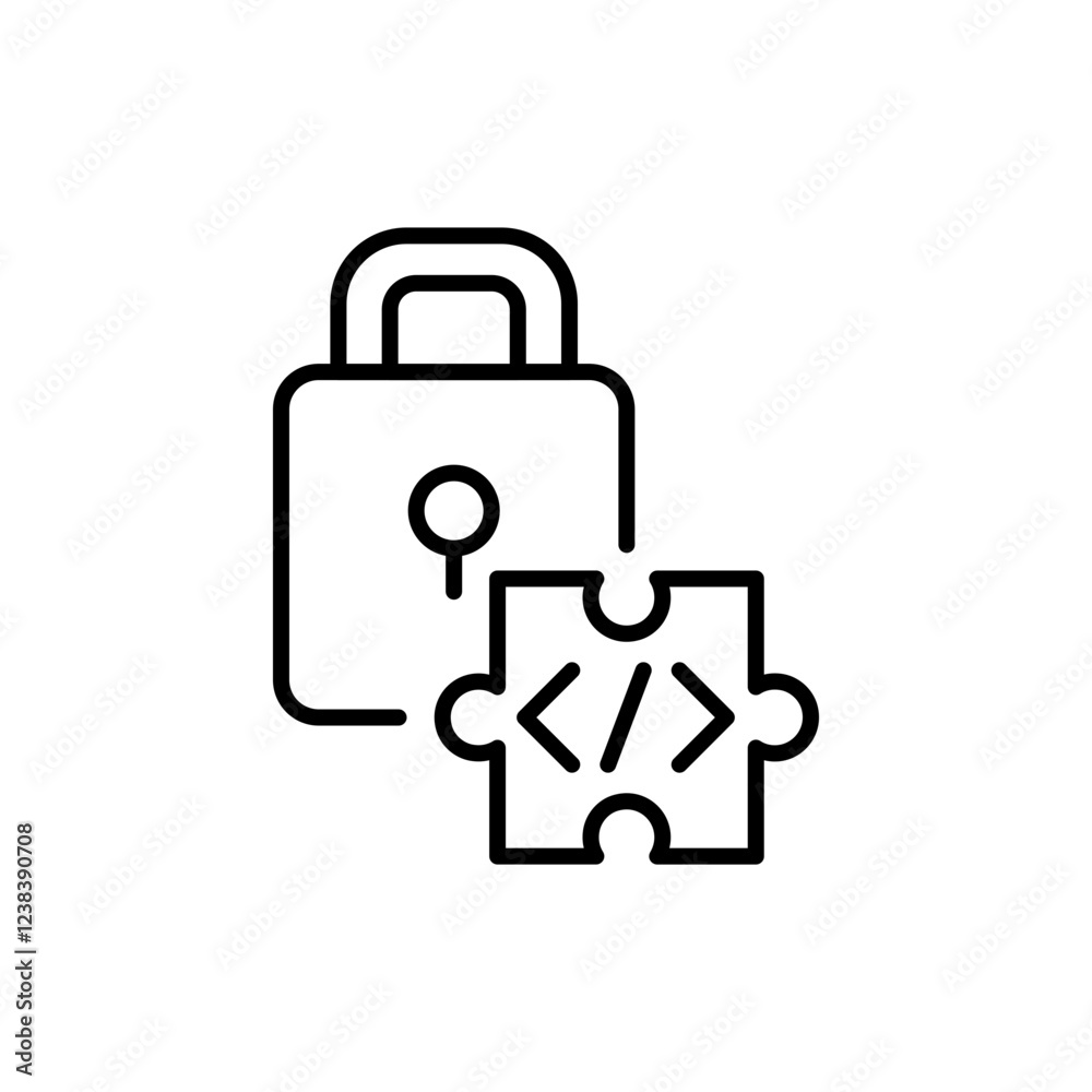 Security extension outline icons, minimalist vector illustration ,simple transparent graphic element .Isolated on white background Security extension outline icons, minimalist vector illustration ,simple transparent graphic element .Isolated on white background