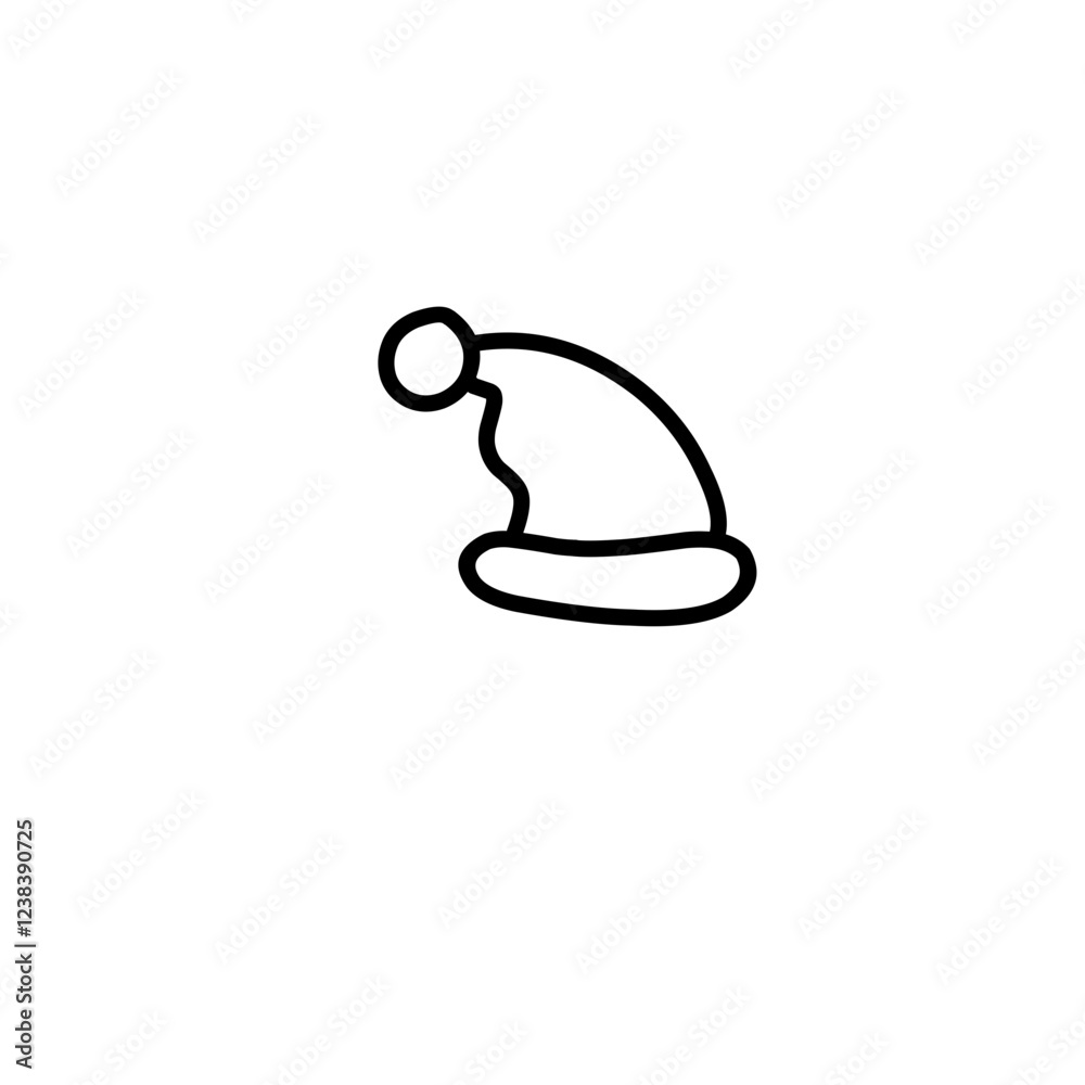Fototapeta premium Christmas Hat Line Icon