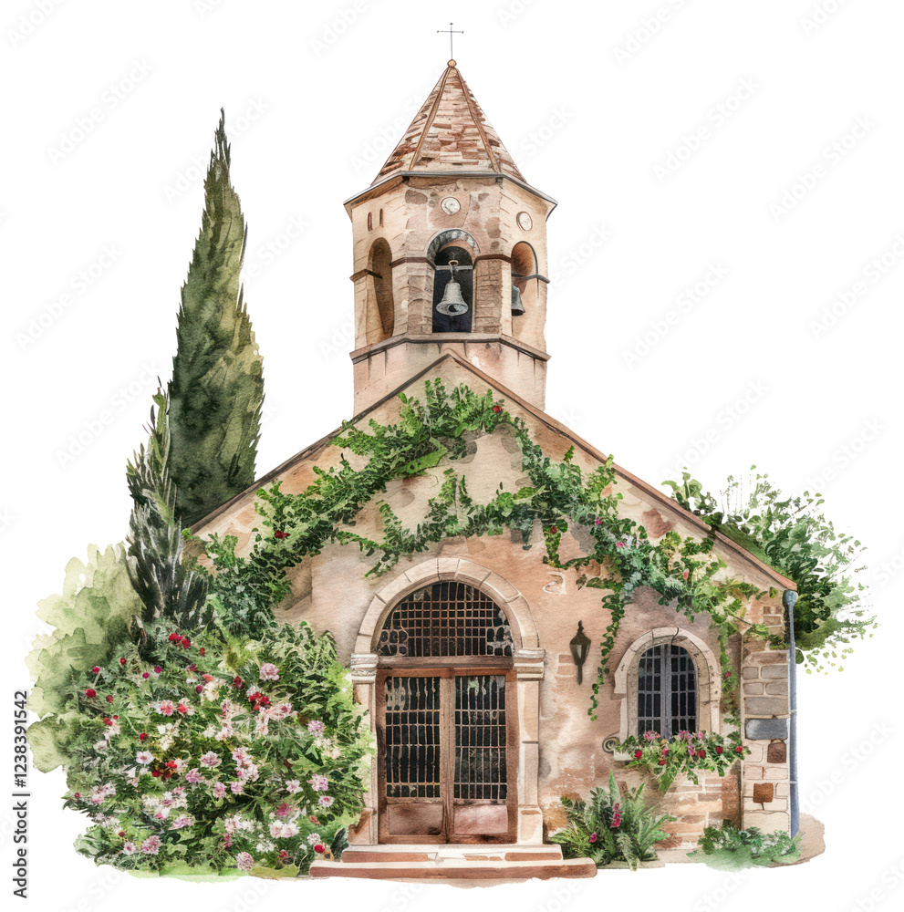 Fototapeta premium PNG Charming rustic church illustration