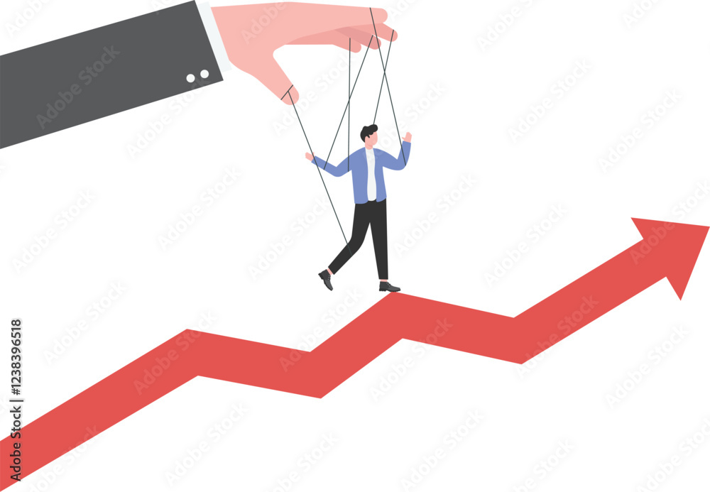 Business concept vector illustration of a puppet master controls mind
Business concept vector illustration of a puppet master controls mind