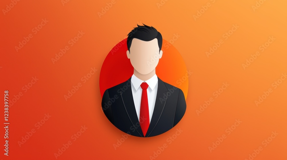 Confident professional, man in suit and tie against vibrant orange backdrop studio portrait Confident professional, man in suit and tie against vibrant orange backdrop studio portrait
