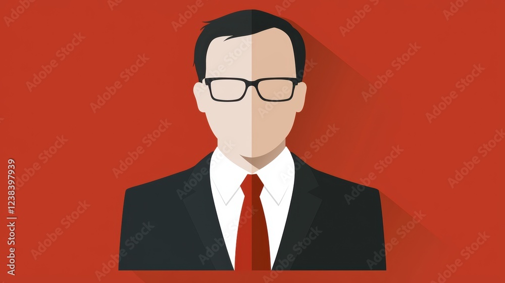 Portrait of a confident businessman, man in suit and tie with glasses exuding professionalism Portrait of a confident businessman, man in suit and tie with glasses exuding professionalism