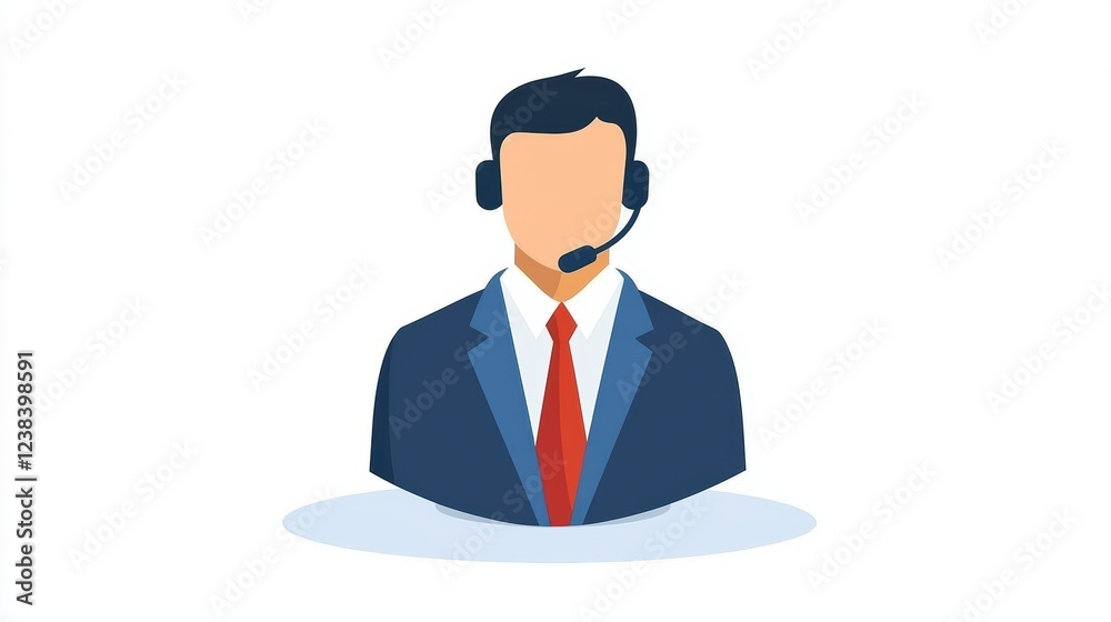 Professional businessman in headset, communication, service, and support in the modern office Professional businessman in headset, communication, service, and support in the modern office
