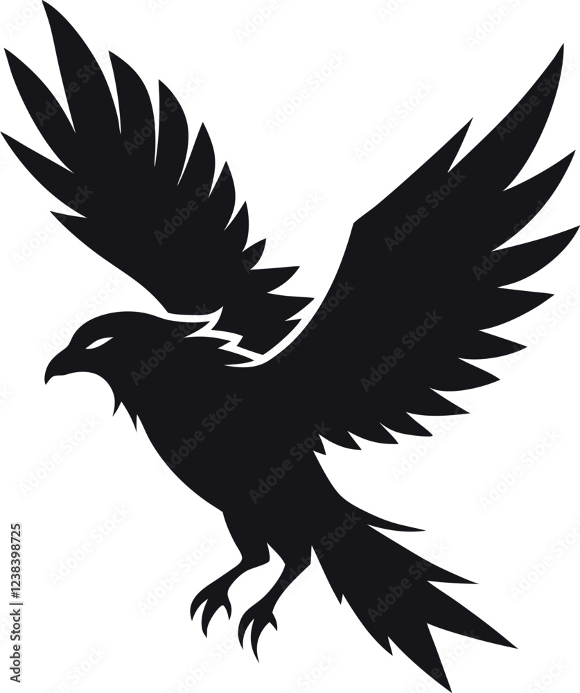 Obraz premium eagle silhouette vector flying bird vector silhouette