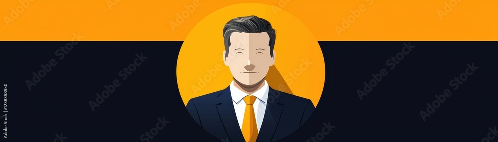 Confident businessman in suit and tie against vibrant yellow background. professional corporate portrait. Confident businessman in suit and tie against vibrant yellow background. professional corporate portrait.