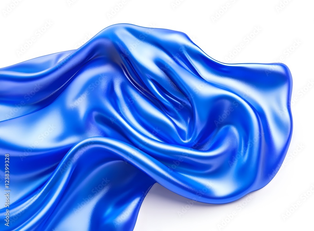Vibrant and flowing color waves in blue against a white background, creates a visual effect, generative AI Vibrant and flowing color waves in blue against a white background, creates a visual effect, generative AI