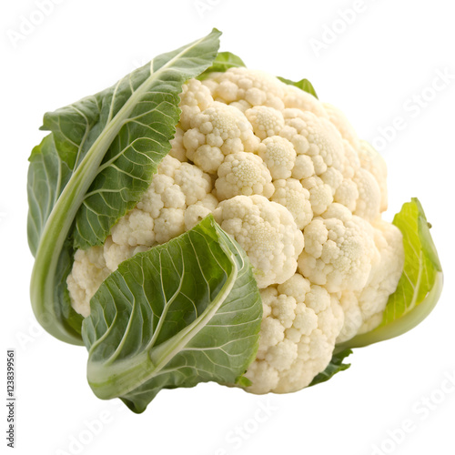 Fresh cauliflower vegetable healthy food cooking ingredient dietary white on transparent background