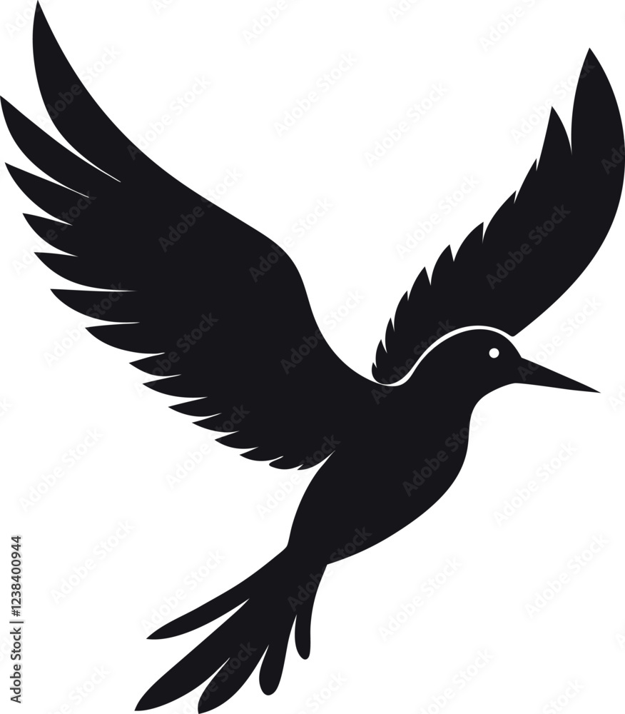 Obraz premium flying bird vector silhouette
