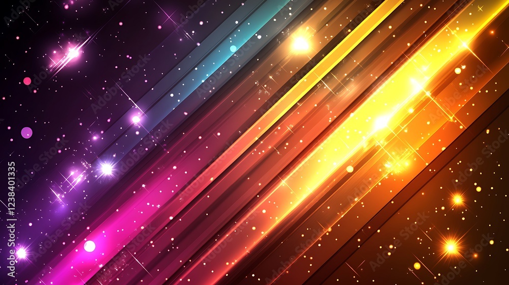 Obraz premium Abstract Diagonal Lines Glowing Brightly In Space