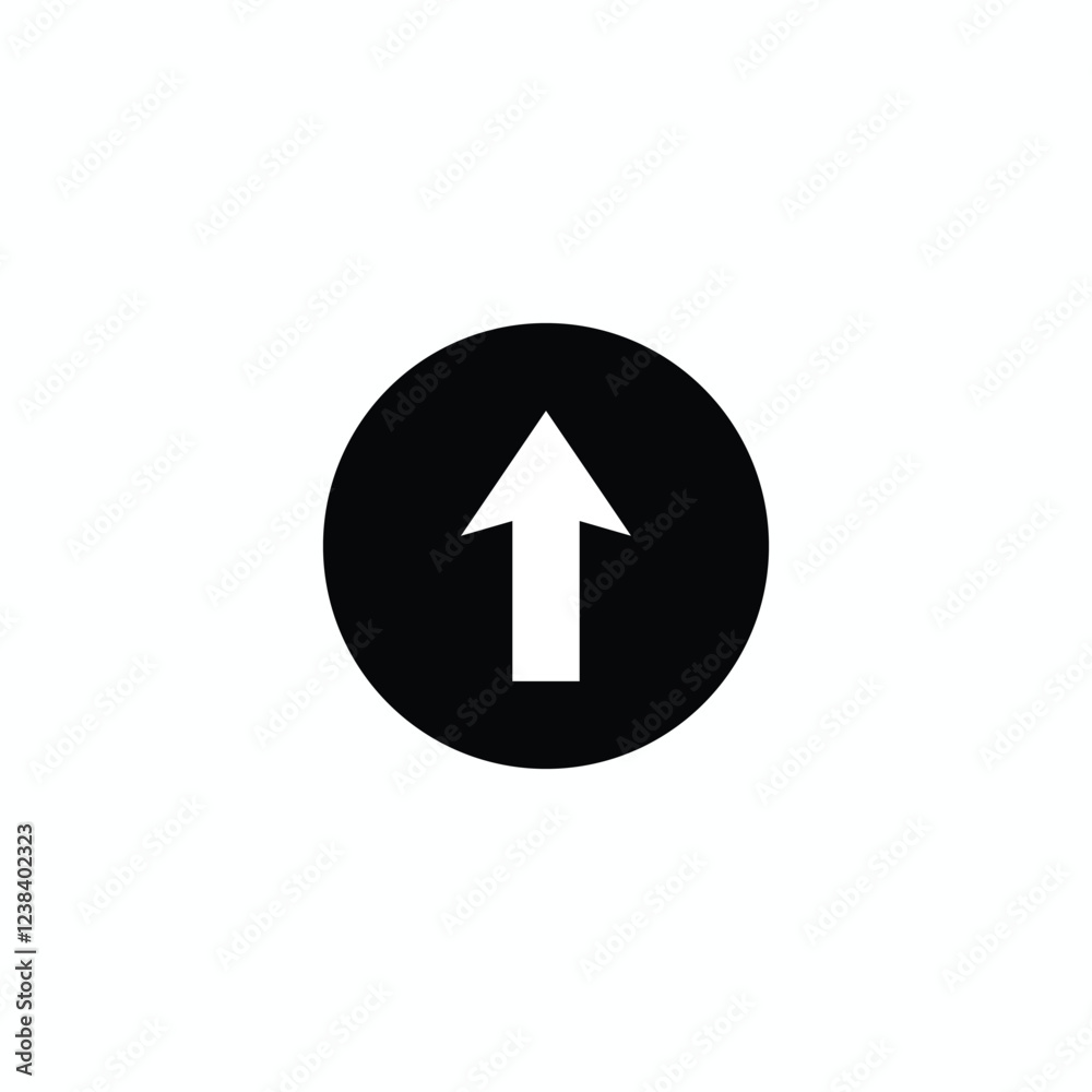 Up Arrow Icon Vector Symbol – Flat Trend Chart for Data Analysis, Growth & Progress – Statistical Graph, Infographic Visualization, Diagram & Report Design Element – Simple & Isolated Pictograph