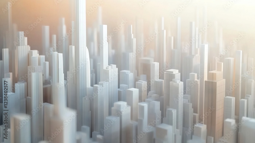 A stunning cityscape rendered in 3D, featuring modular architectural structures. The abstract design creates a unique and eye-catching composition. The angular lines A stunning cityscape rendered in 3D, featuring modular architectural structures. The abstract design creates a unique and eye-catching composition. The angular lines