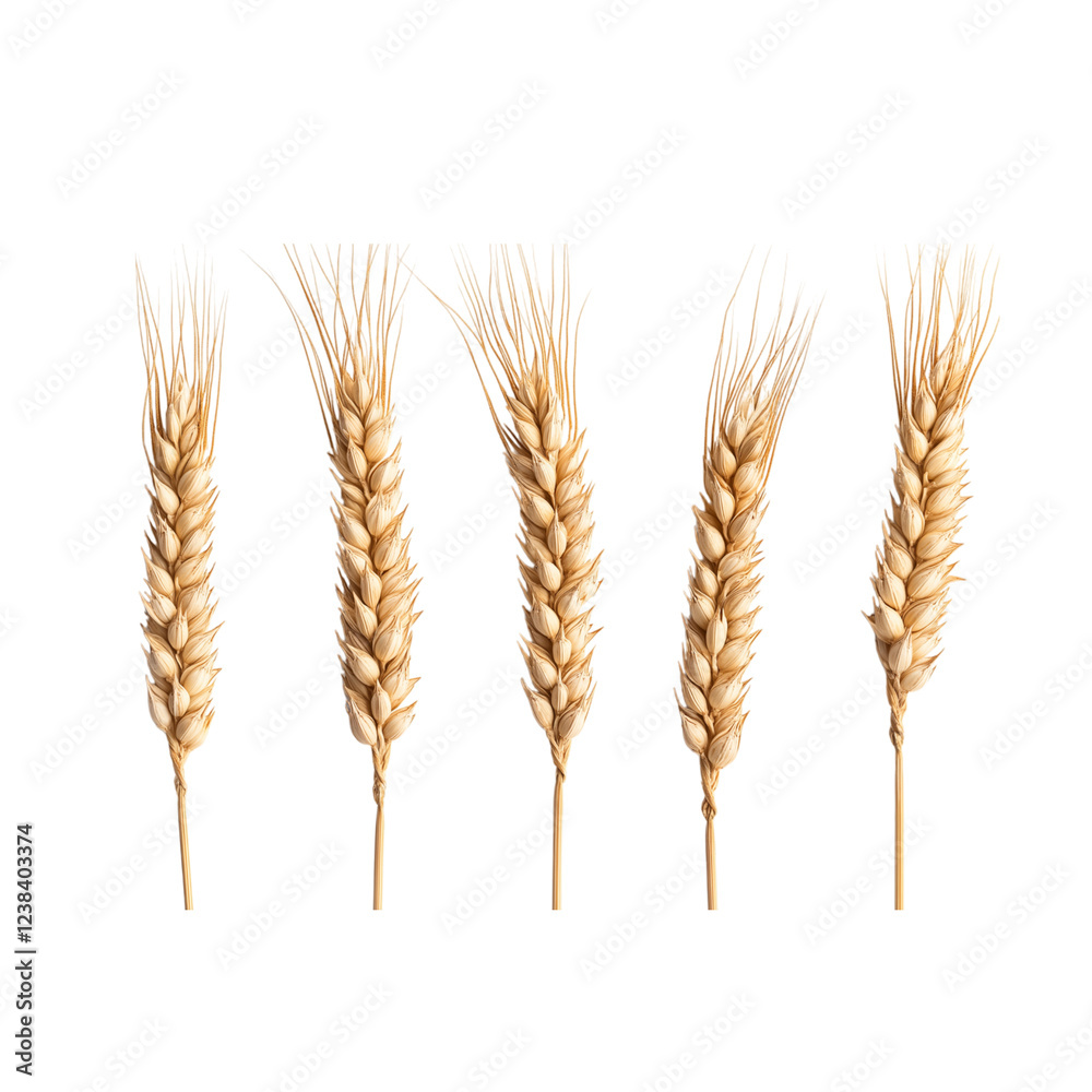 close up barley Malt for making beer, four different perspectives isolated on transparent background close up barley Malt for making beer, four different perspectives isolated on transparent background