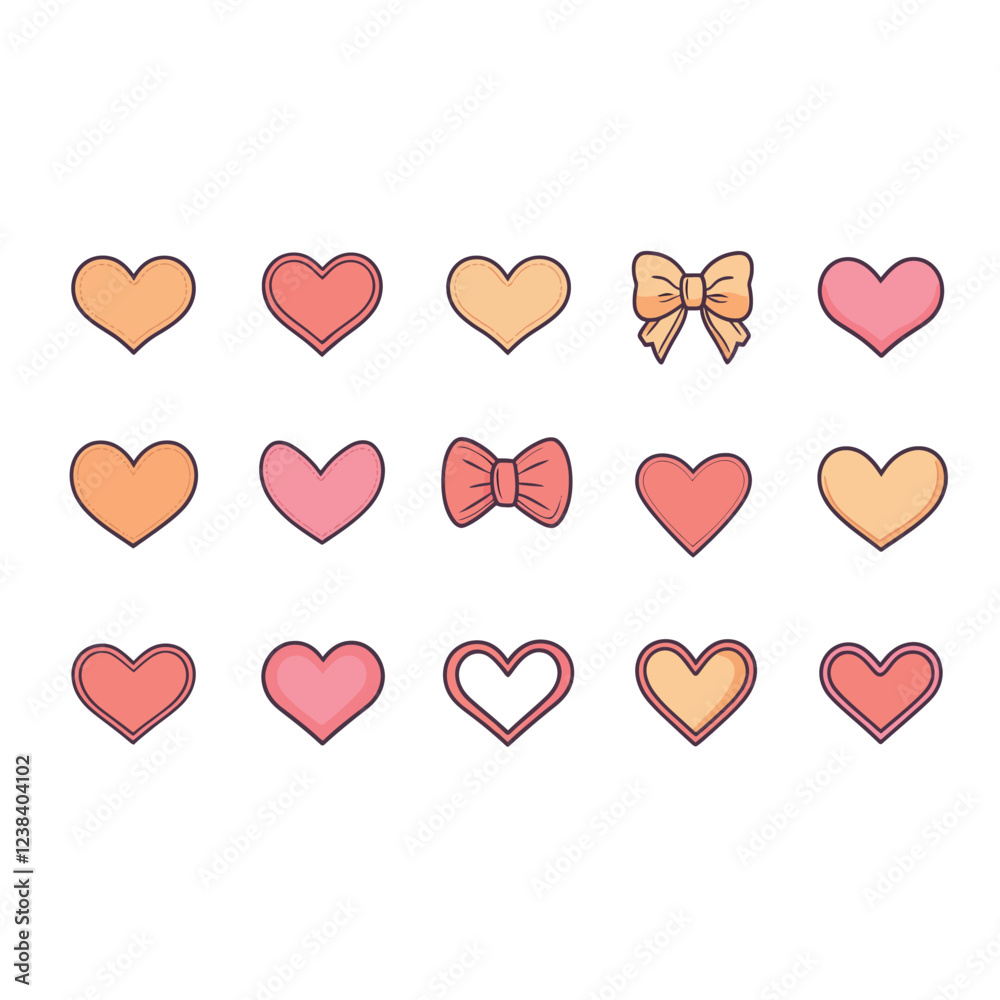 Flat Vector Set of Minimalist Heart Icons – Simple and Modern Love, Romance, and Healthcare Symbols in Clean Geometric Design Flat Vector Set of Minimalist Heart Icons – Simple and Modern Love, Romance, and Healthcare Symbols in Clean Geometric Design