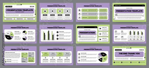 Modern presentation slide templates. Infographic elements template set for web, print, annual report brochure, business flyer leaflet marketing and advertising template. Vector Illustration.